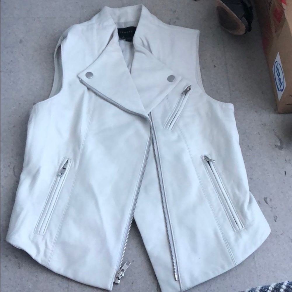 NWT theory leather vest